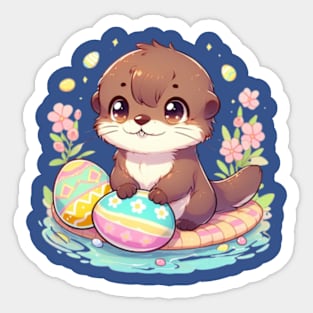 Otterly cute easter otter Sticker